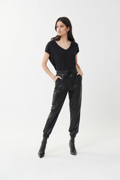 Pull On Faux Leather Pant in Black or Avocado. Style JR223166