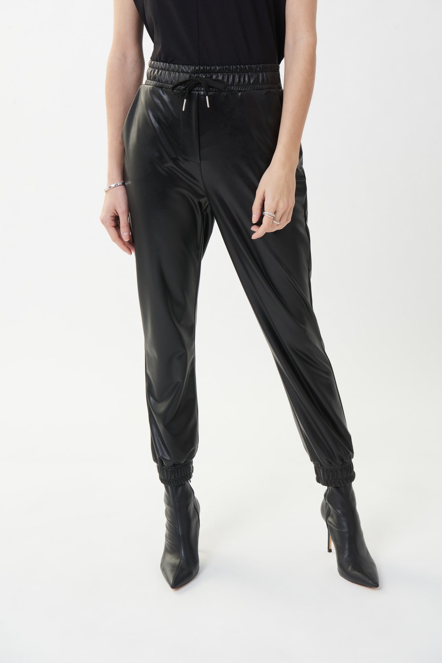 Pull On Faux Leather Pant in Black or Avocado. Style JR223166