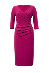 Front Cross Pleat Fitted Dress. Style JR223715