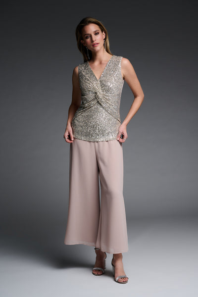 Knot Front Sequin Sleeveless Top. Style JR223761