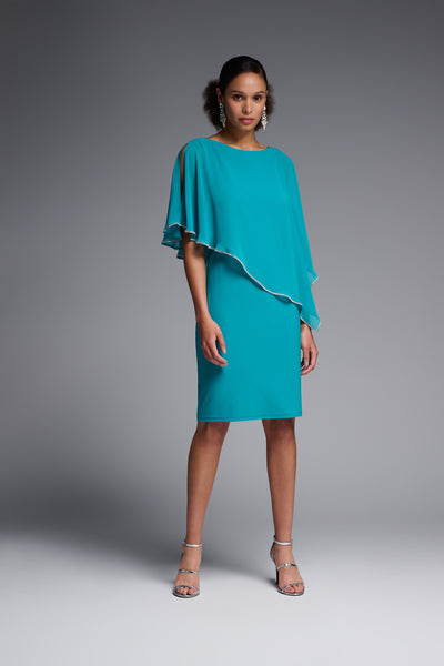 Chiffon Overlay Rhinestone Trim Dress in Multiple Colours. Style JR223762