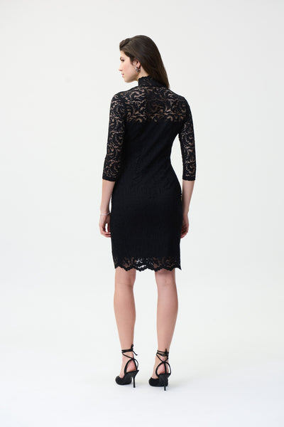 Lace Overlay V-Neck Dress. Style JR224098