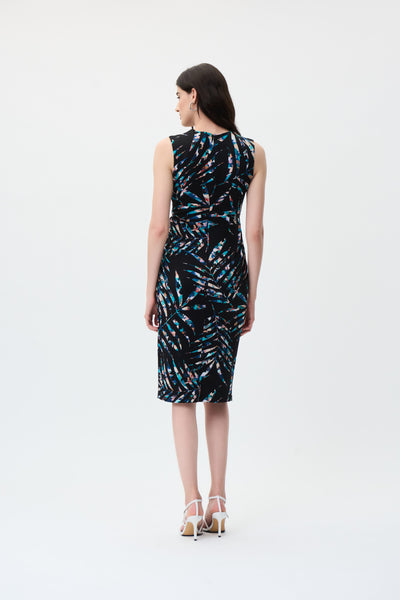 Black & Multicolour Palm Pint Dress. Style JR231108