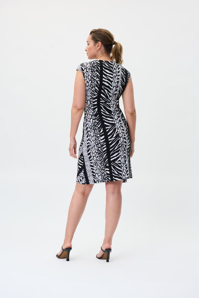 Printed Wrap Front Stretch Dress. Style JR231159