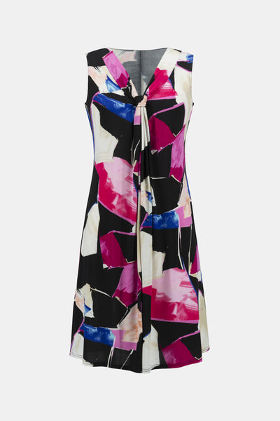 Abstract Print Silky Knit Trapeze Dress. Style JR231176