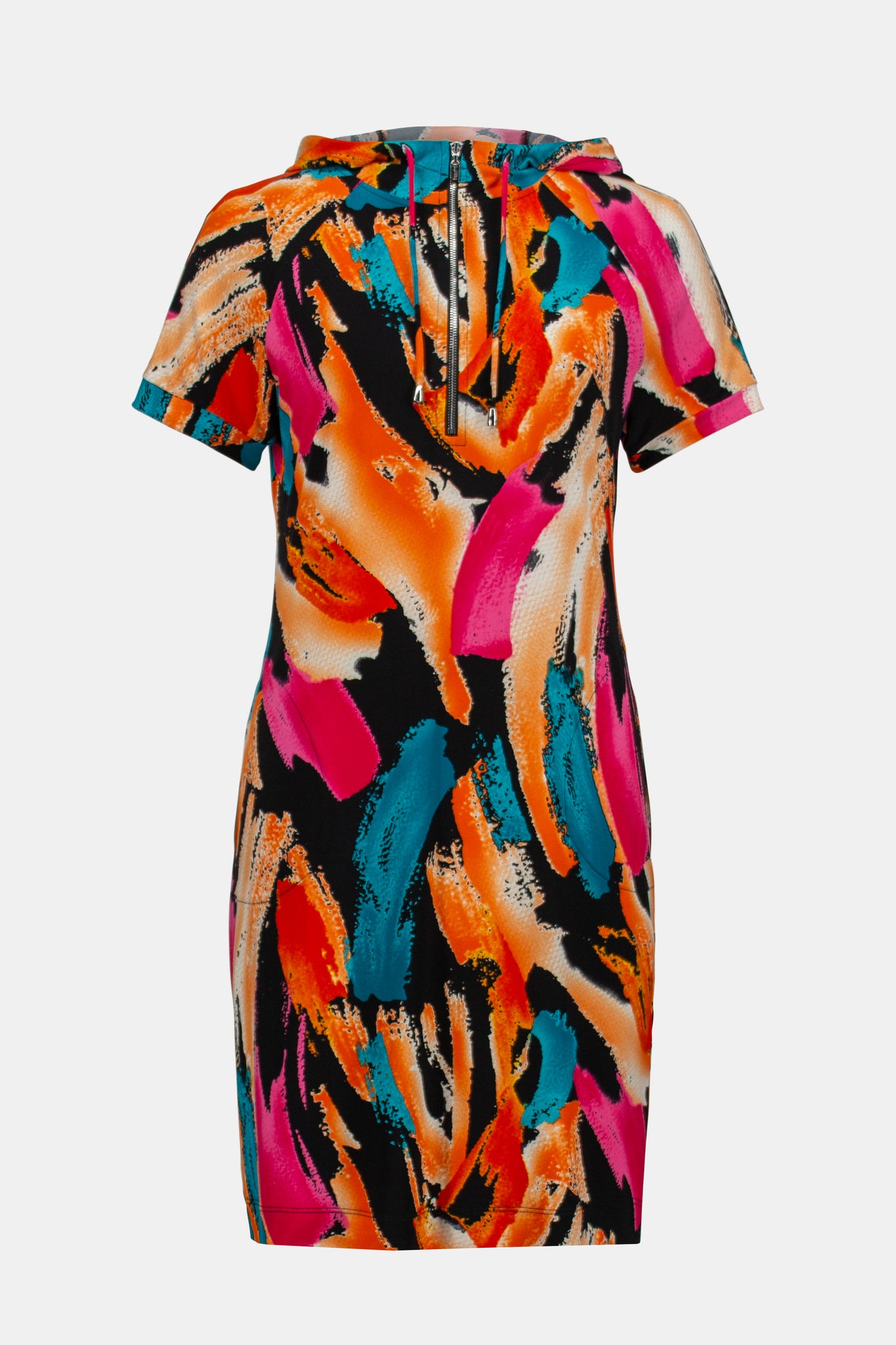Multicolour Hooded Shift Dress. Style JR231201
