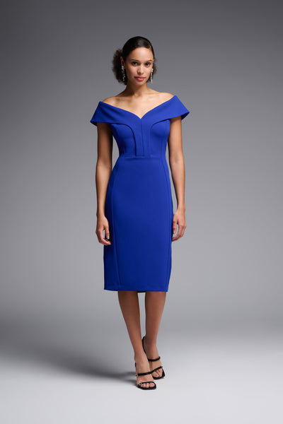 Fitted Off The Shoulder Dress in Multiple Colours. Style JR231756