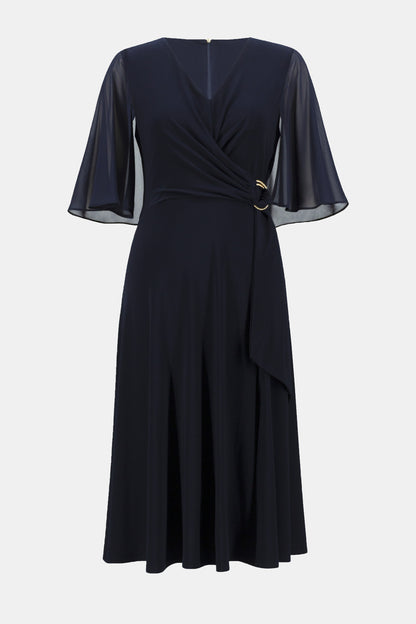 Sheer Sleeve Side Tie Dress. Style JR231757