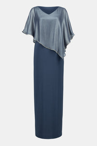Foiled Cape Overlay Sheath Gown. Style JR231762