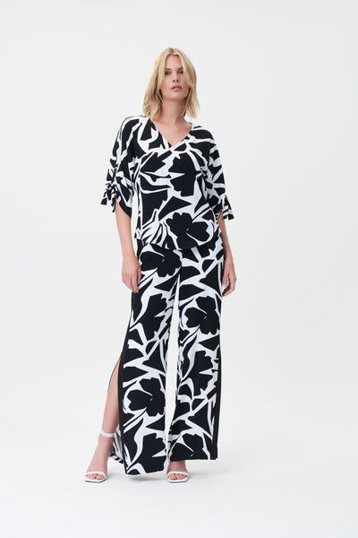 Woven Abstract Print Wide Leg Pant. Style JR232046
