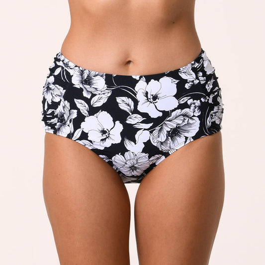 Hibiscus Side Shirred Bikini Bottom. Style JZ22061H