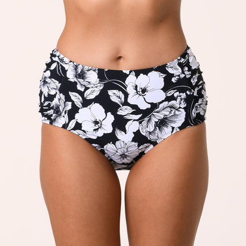 Hibiscus Side Shirred Bikini Bottom. Style JZ22061H