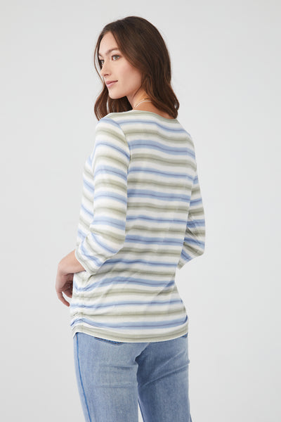 Striped Side Ruch Top in Multiple Colours. Style FD3968756