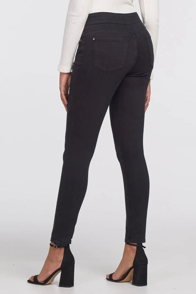 Audrey Mid Rise Pull On Jeans in Black or River Blue. Style TR7154OT-400