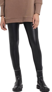 Vegan Leather Front, Knit Back Legging. Style TR7522O-4650