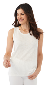 Scoop Neck Tank in White or Navy. Style FD3008476