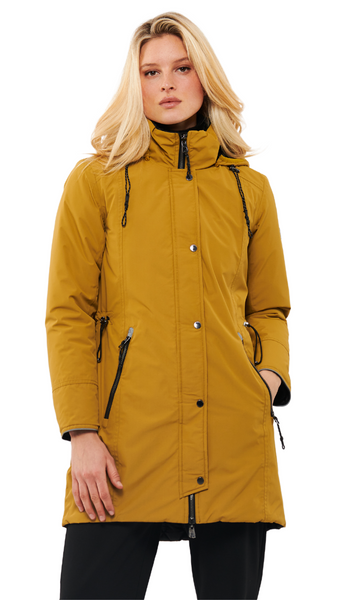 Reversible Waterproof to Quilted Outerwear in Gold or Cranberry. Style FR556