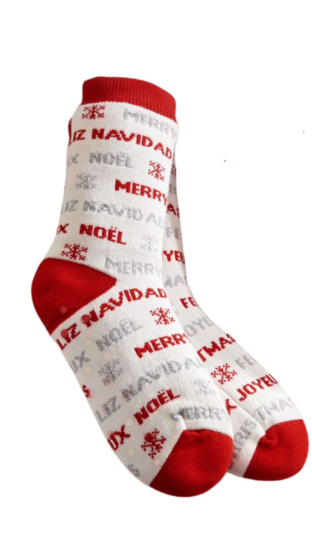Christmas Print Sherpa Lined Slipper Socks. Style GC408080C