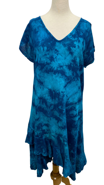 Ruffled Hem Dress in Multiple Prints & Colours. Style DUN5013