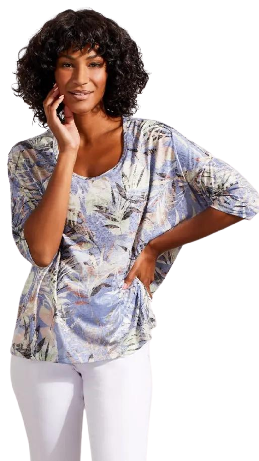 Printed Burnout Knit Top. Style TR7830O-4784