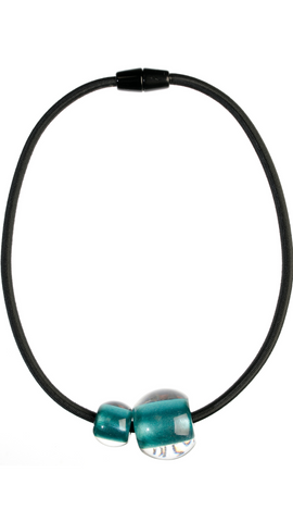 Colourful Beads - Green Double Resin Necklace. Style 40101379251Q02