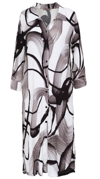 "Abstract Poetry in Black & White" Artist Print Dress. Style DOLC23734