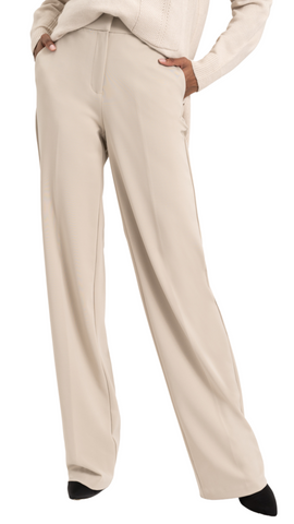Wide Leg Soft Trouser in Cement or Black. Style RENR10022-E2107