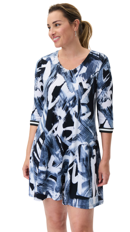 A-Line Patterned Stretch Dress. Style JR231112