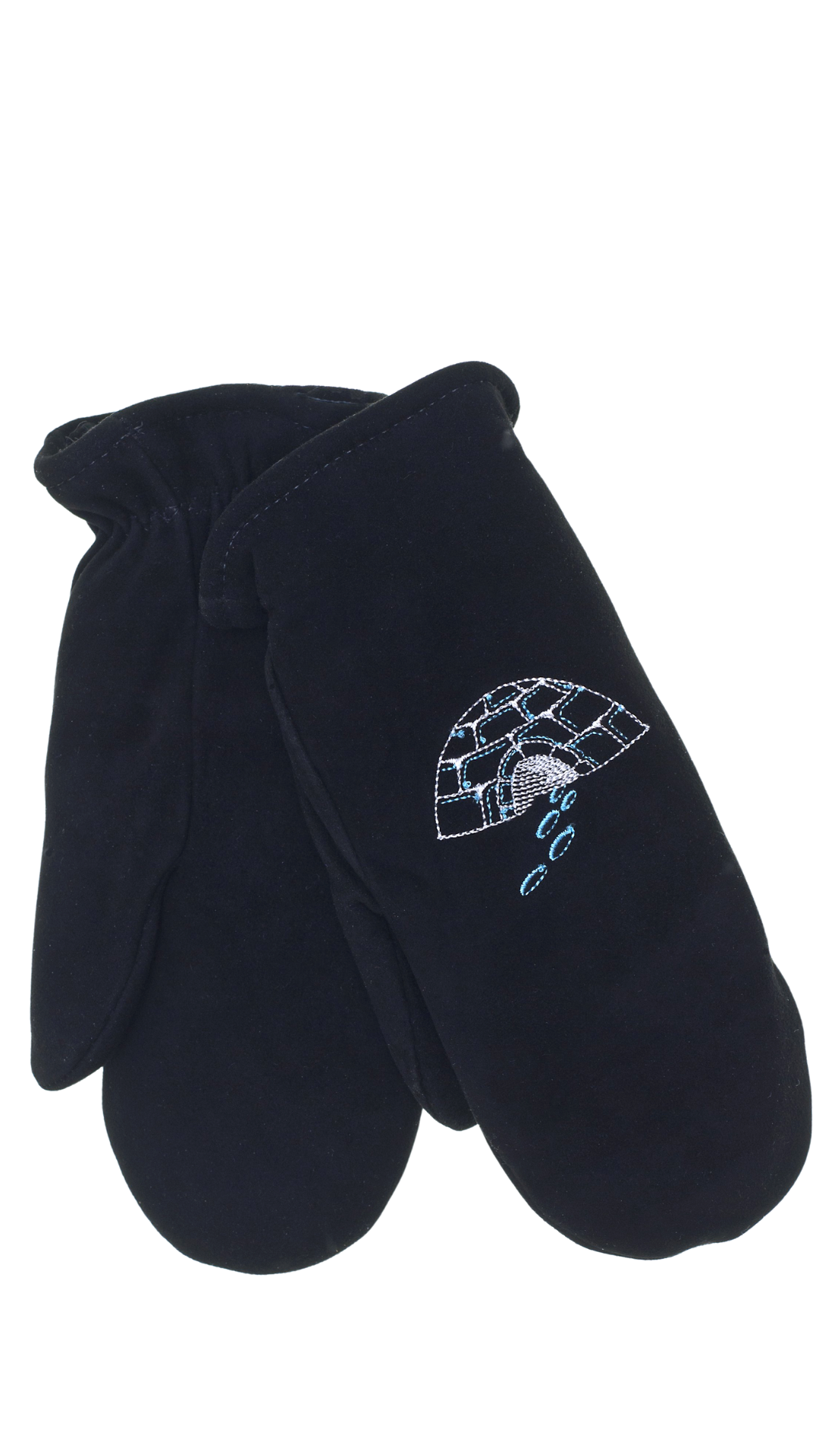 Embroidered Suede Igloo Mitt. Style RG2740LE