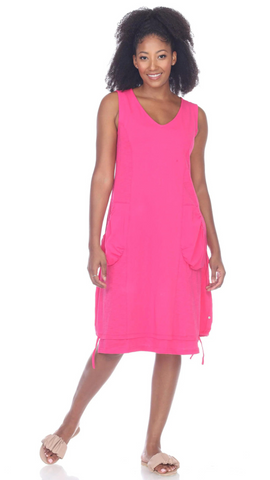 Tropical Midi Dress in Black or Glam Pink. Style NB12008