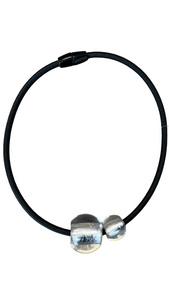 Precious Collection - Silver Double Resin Necklace. Style 1000150S000Q02