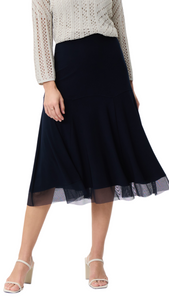 Mid Length Sheer Trim Skirt. Style JR231223