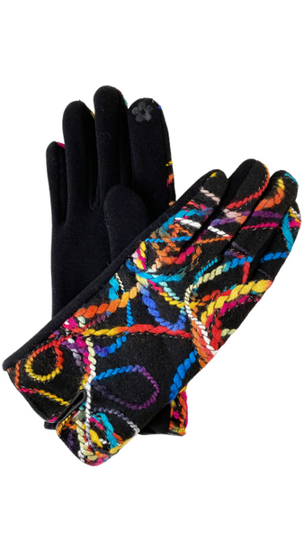 Multi Colour Yarn Stretch Gloves. Style CARA9000-MIX