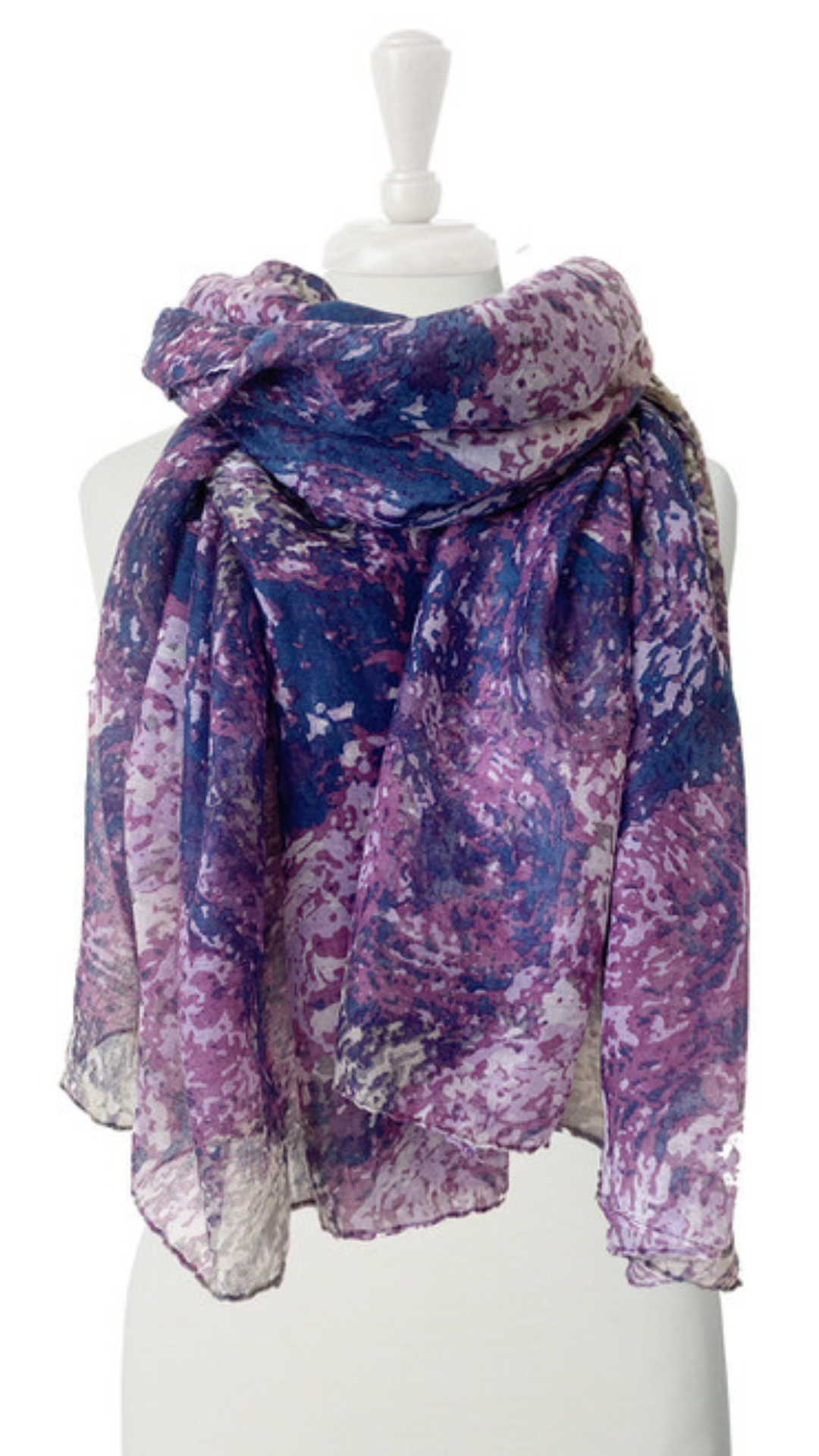 Foulard Scarf in Shades of Purple Print. Style CARA6141-PUR