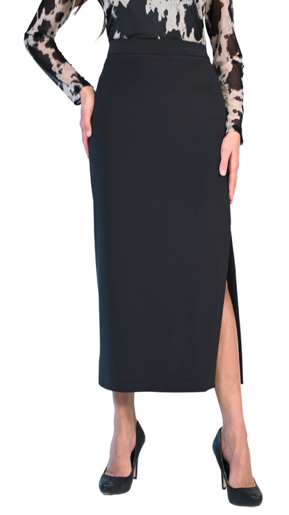 Long Black Pencil Skirt. Style FL223042