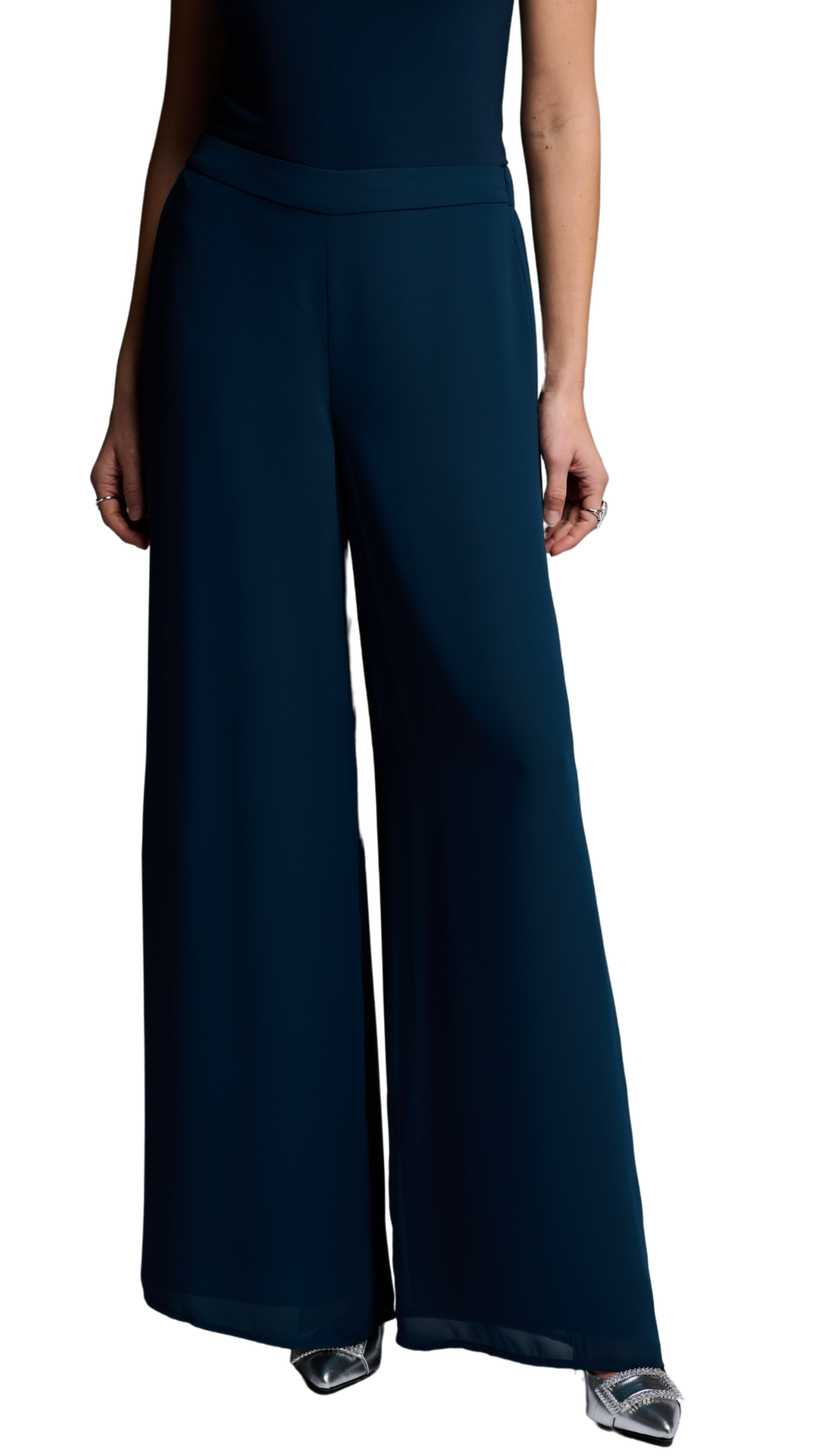 Wide Leg Sheer Overlay Pant in Multiple Colours. Style JR223751