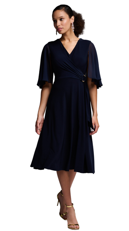 Sheer Sleeve Side Tie Dress. Style JR231757