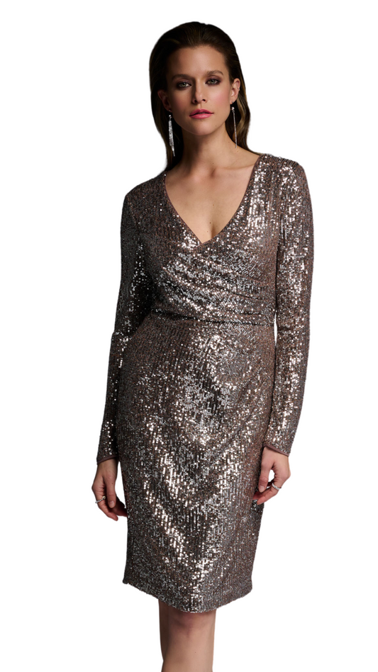 Sequin Side Ruche Dress. Style JR223720