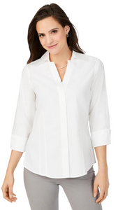 Taylor Stretch Blouse in White or Rose. Style FC102278S3