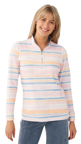 1/4 Zip Cozy Stretch Pullover in Multiple Colours. Style IM3860167