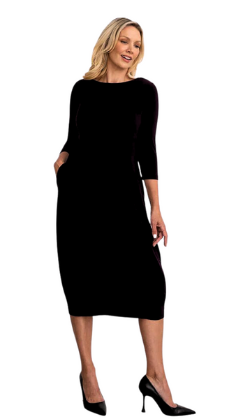 Reversible Front to Back Narrow Lantern Dress. Style SI28124-2BLK