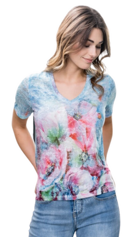 Pastel Floral Print T-Shirt. Style ALSA41038